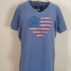 LIFE IS GOOD Top. Size Large.